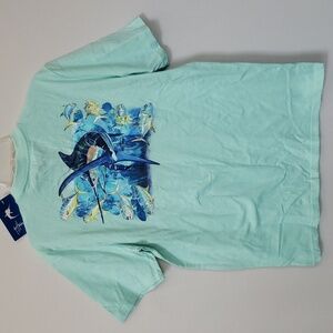 Guy Harvey Tee Mens M Swordfish Graphic S/S Green NWT Fishing Sportsman Casual